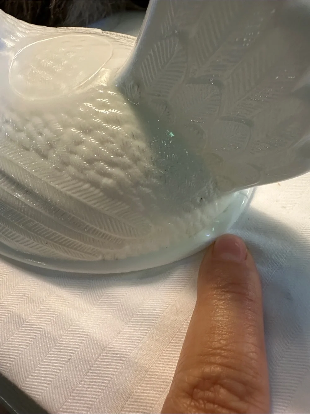 Glass milk Hen Covered Dish Decorative Serving Piece only top